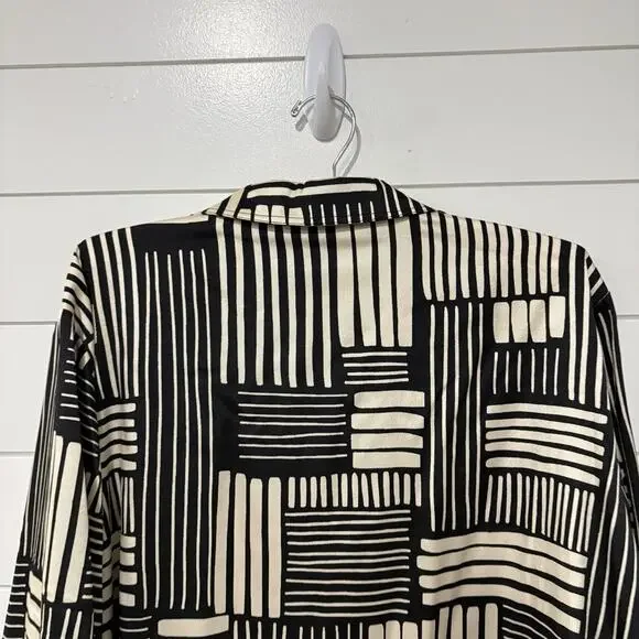 Ali Miles | Top Pullover Striped 3/4 Sleeves Black Tan Classic Work Wear Size 3x - Picture 7 of 12